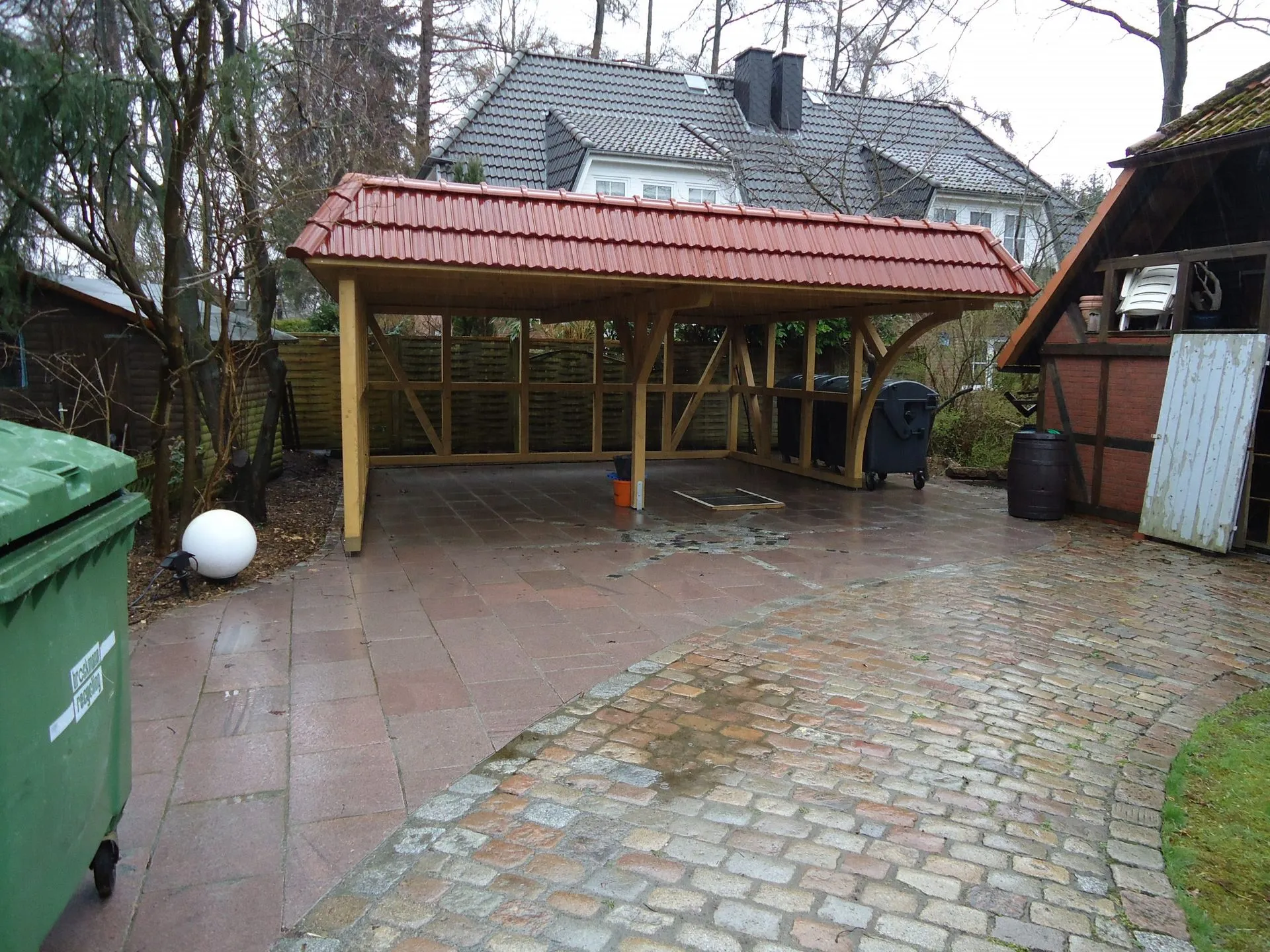 Fertiger Dachstuhl eines Einfamilienhauses