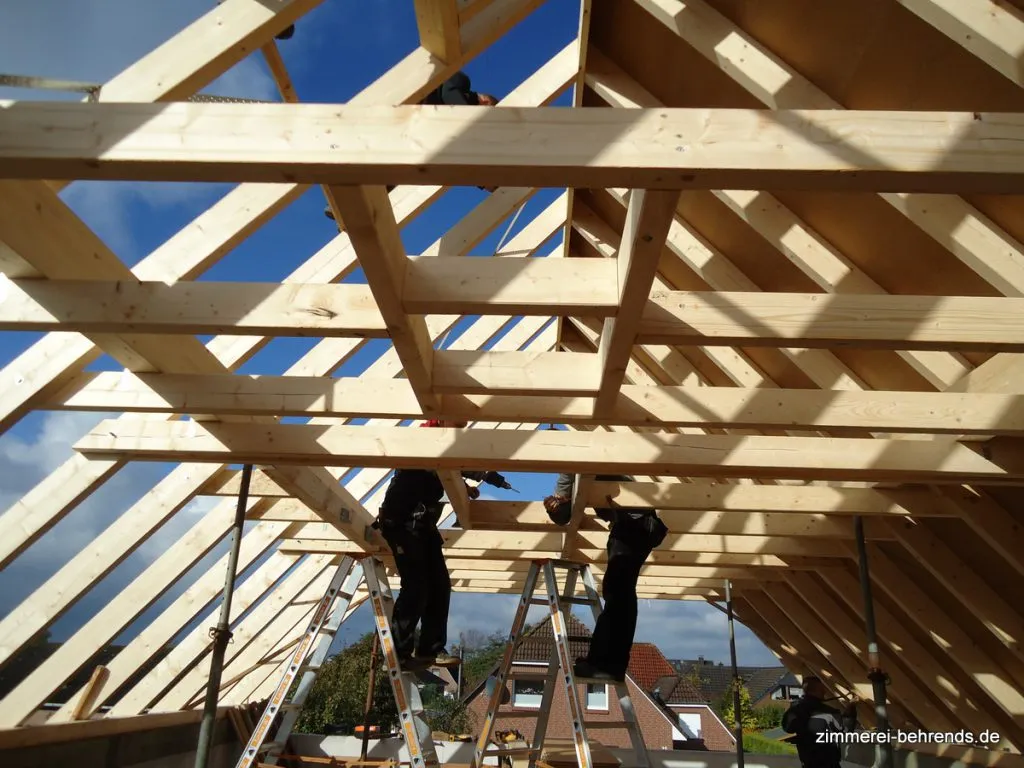 Detailaufnahme einer Holzkonstruktion